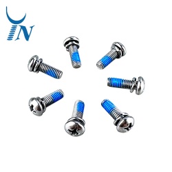 M4 Philips Round Head Screw With Spring washer Apply 180° Blue Nylon glue